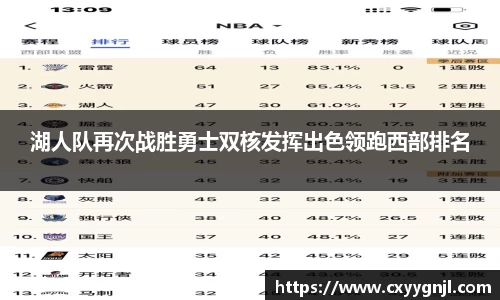 湖人队再次战胜勇士双核发挥出色领跑西部排名